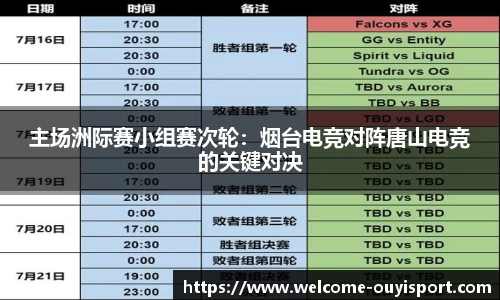 主场洲际赛小组赛次轮：烟台电竞对阵唐山电竞的关键对决